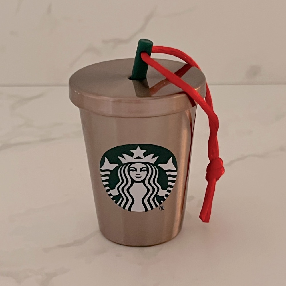 Starbucks Stainless Steel Iced Coffee Cup Holiday Ornament